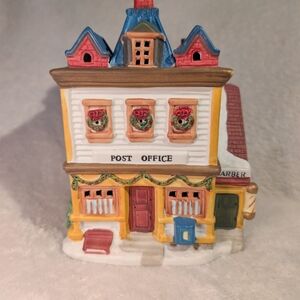 Lemax Yellow and Blue Holiday Post Office Figurine